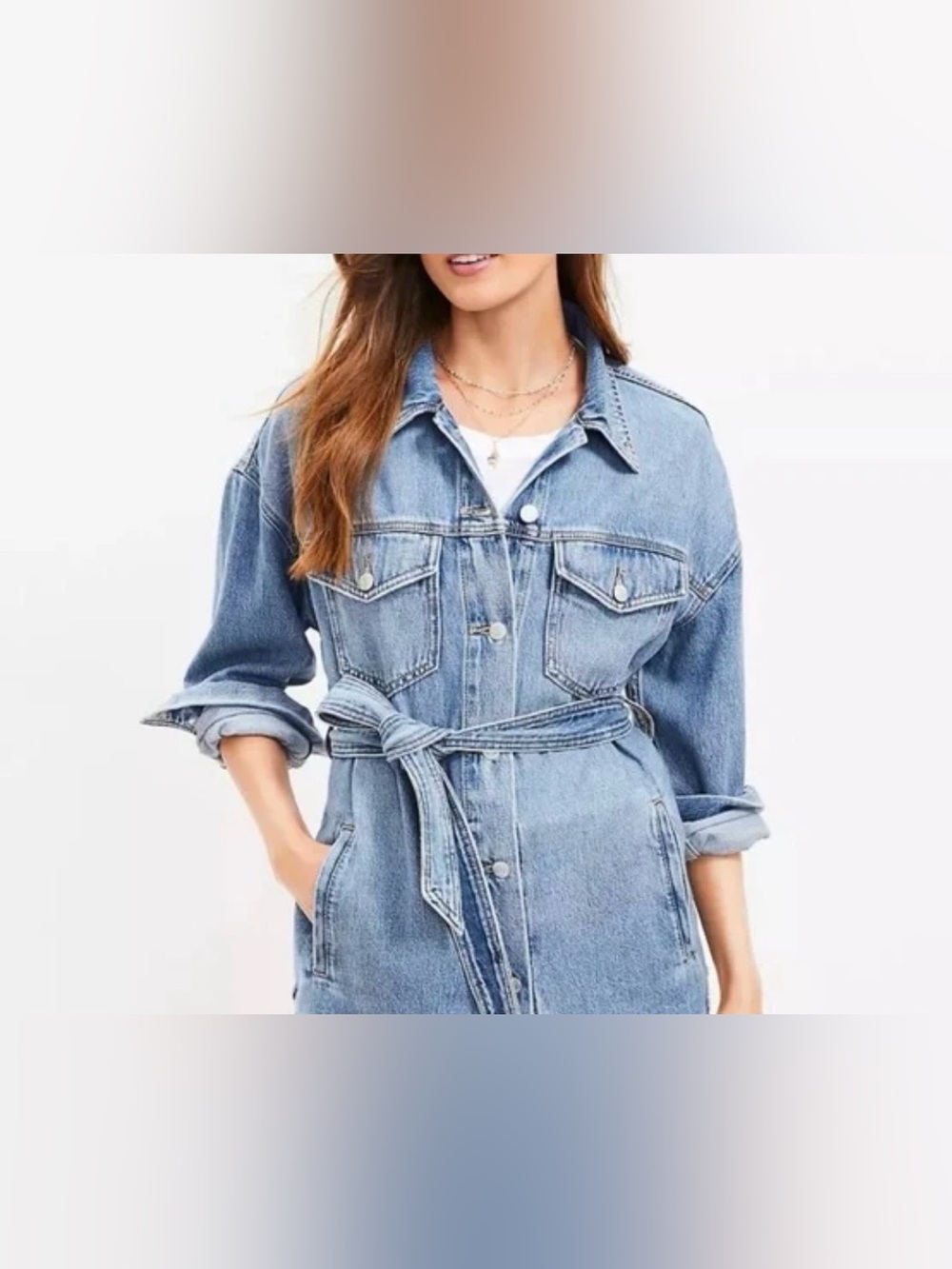 Loft Denim Belted Jacket